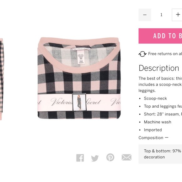 Victoria Secret thermal PJ set [c2] - Picture 4 of 5